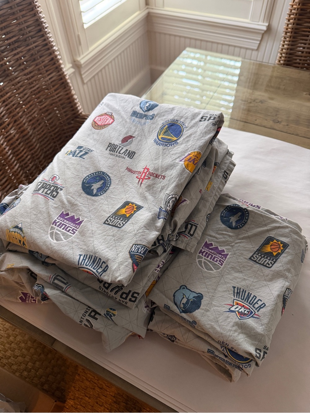 NBA Team Logo Sheet Set - Multi-Team Print - Light Gray